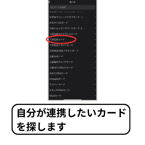 マネーフォワードMEで三井住友カードを連携方法を解説している画像