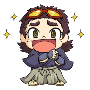 はたっぴブログのキャラ：エリア：めっちゃ喜んでいる時：全体像