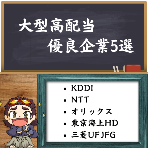 大型高配当優良企業5選を紹介した図