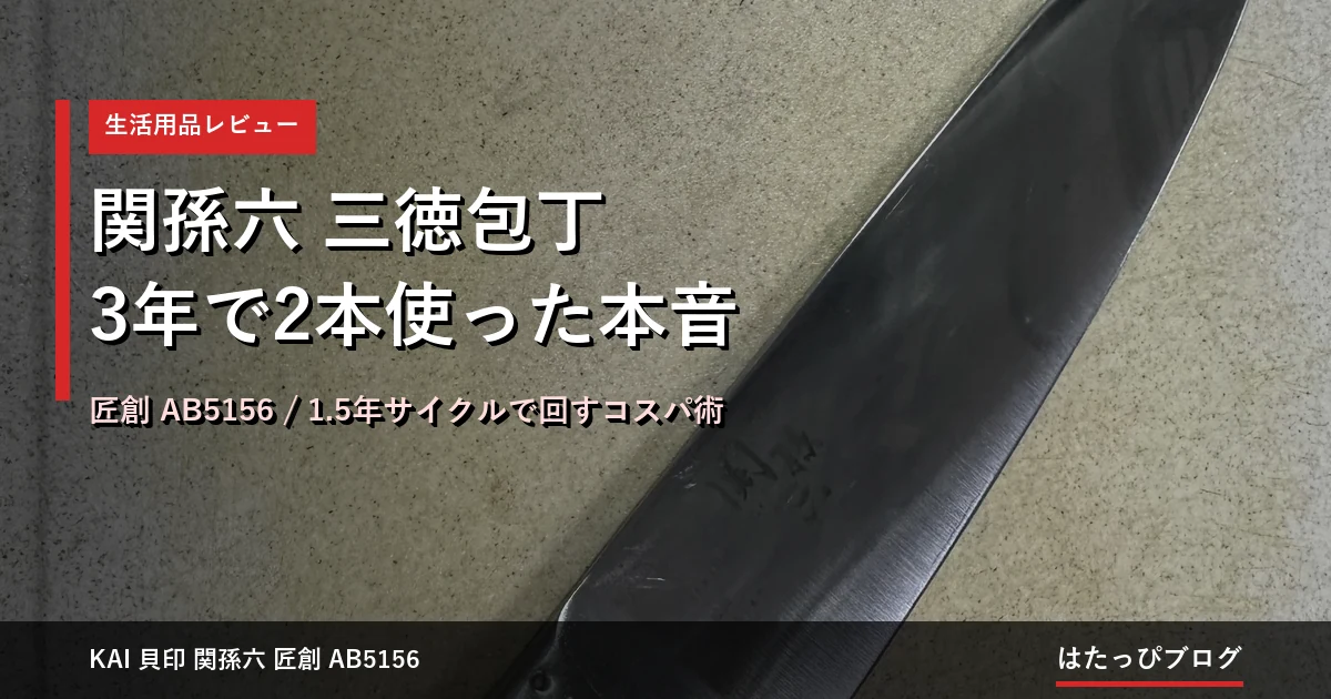 関孫六 三徳包丁 レビュー｜匠創AB5156を3年で2本使った本音評価のアイキャッチ画像
