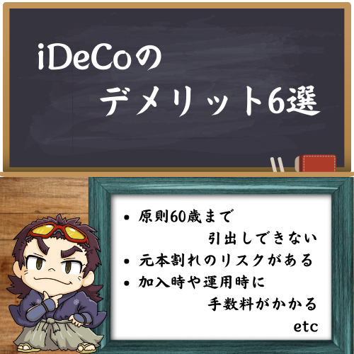 iDeCoのデメリット6選の中の3つ書いた図
